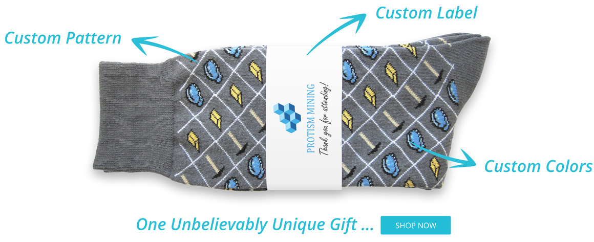 Custom dress socks with custom label gift banner